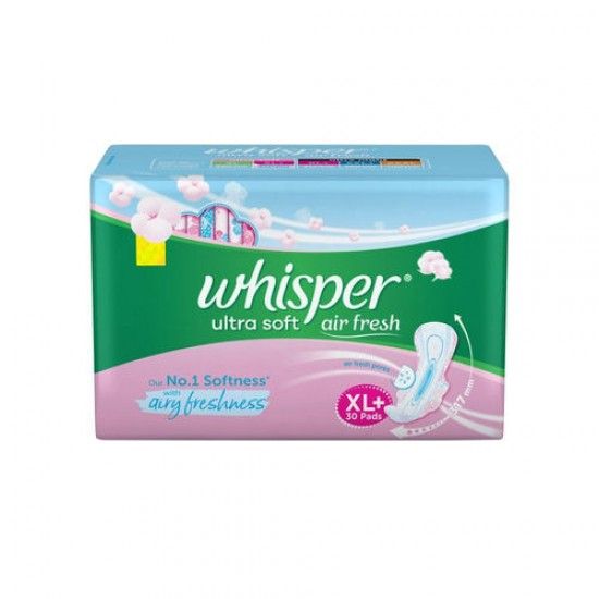 Picture of Whisper Ultra Soft Sanitary Napkin with Wings (XL) 30 pads