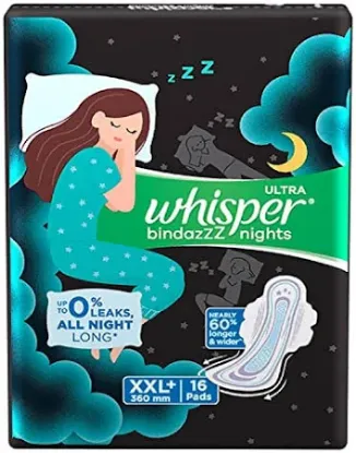 Picture of  Whisper Ultra Bindazzs Nights XXL+ Sanitary Pads - 16 Pads