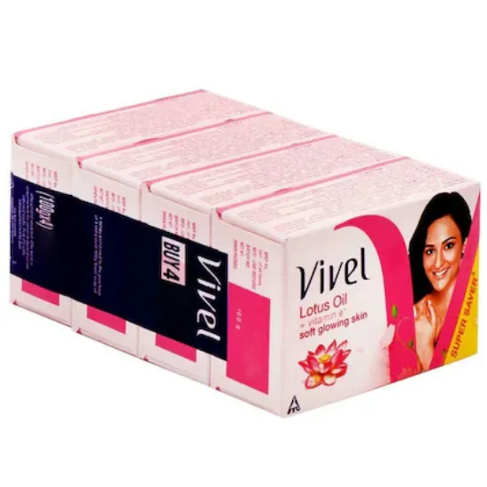 Picture of Vivel Lotus Oil + Vitamin E Soap 100gm (Pack of 4 + 1 Free)