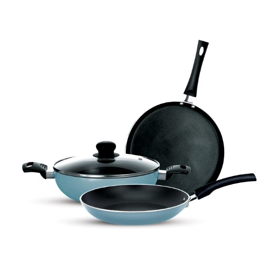 Picture of Fackelmann Royale Induction Bottom Non-Stick Coated Cookware Set (Aluminium, 3 - Piece)