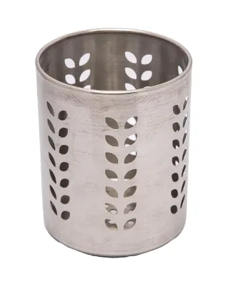 Picture of Cutlery Holder, Leaf Punch Design Silver Stainless Steel