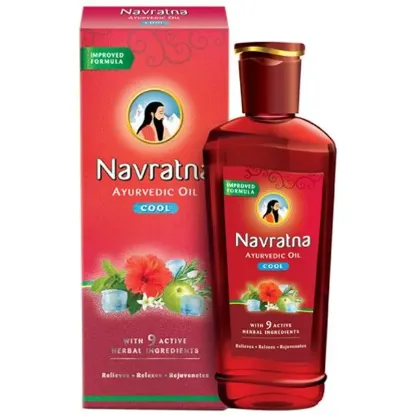 Picture of Navratna Ayurvedic Cool Hair Oil with 9 Active Herbal Ingredients 100 ml