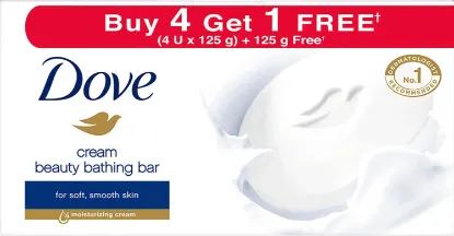 Picture of Dove Cream Beauty Bathing Bar 100gm (Buy 4 Get 1 Free)