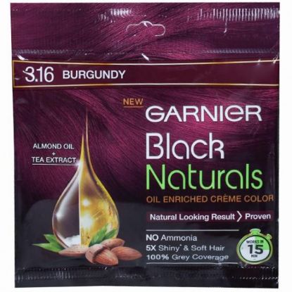 Picture of Garnier Black Naturals Oil Enriched Cream Hair Colour 3.16 Burgundy 20ml