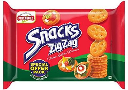 Picture of Priyagold Snacks Zig-Zag Classic Salted Biscuits 350Gm