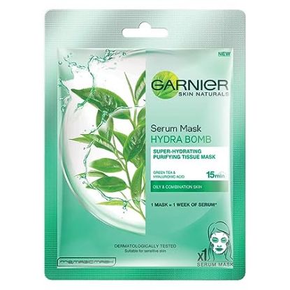 Picture of Garnier Hydra Bomb Green Tea Serum Mask 28gm