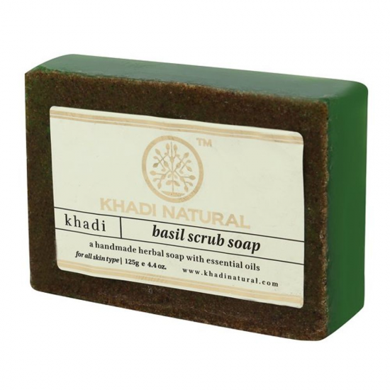 Picture of Khadi Natural Ayurvedic Basil Scrub Soap 125gm