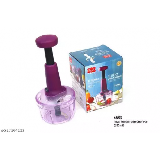 Red Blue Push Chopper (650 ml), For Kitchen