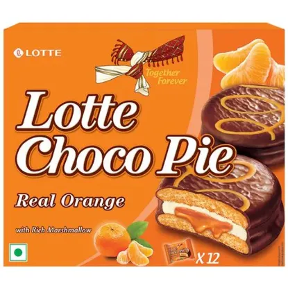 Picture of Lotte Real Orange Choco Pie 28 gm (12 pcs)