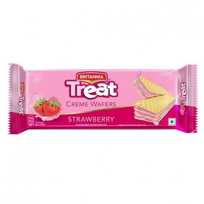 Picture of Britannia Treat Strawberry Creme Wafers Biscuits 55 gm