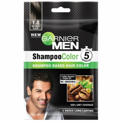 Picture of Garnier Men Shampoo Based Hair Colour Natural Black 10ml + 10ml