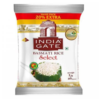 Picture of Indiagate Select Basmati Rice 1 Kg ( Plus 200gm  Free )