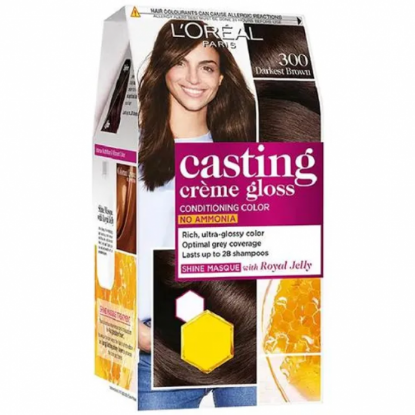 Picture of L'Oreal Paris Casting Crème Gloss Hair Colour 300 Darkest Brown 24ml+21gm