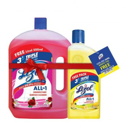 Picture of Lizol Disinfectant Surface Cleaner Floral 2Ltr  ( Citrus 500 ml Free )