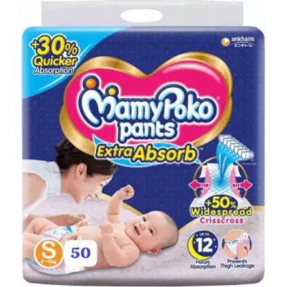 Picture of MamyPoko Extra Absorb Pants (S) 50 count (4~8kg)