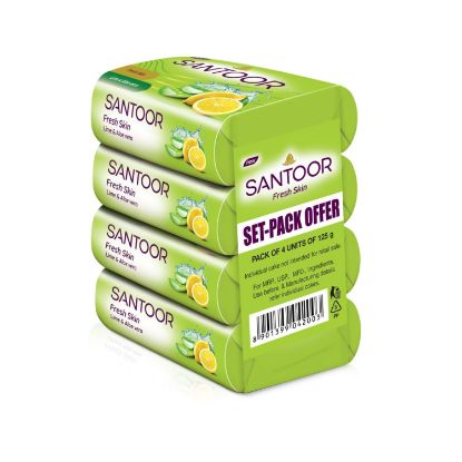 Picture of Santoor Aloe Vera & Lime Soap 4X125gm
