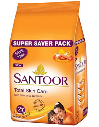 Picture of Santoor Sandal Turmeric Soap 4*125gm With Santoor Pureglow Bathing Bar 75gm Free