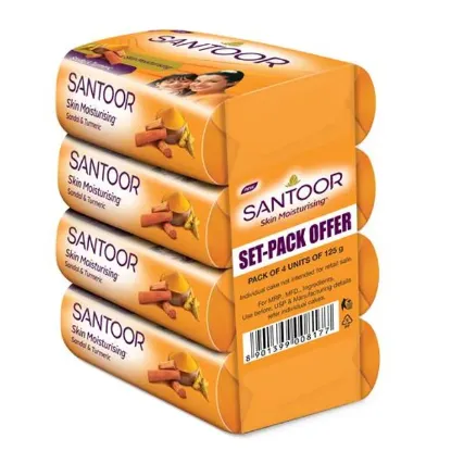 Picture of Santoor Sandal & Turmeric Bathing Soap 4X100gm
