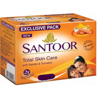 Picture of Santoor Sandal & Turmeric Soap For Total Skin Care 3X150g