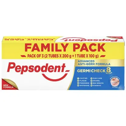 Picture of Pepsodent Germicheck Toothpaste (Buy 2 - 200 gm Get 1 - 100 gm Free)