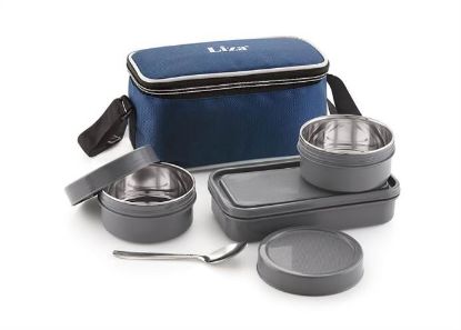 Picture of Liza Toasty 2 Insulated Premium Lunch Box (2 Stainless Steel Container + 1 Partha Box + Spoon) 