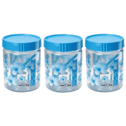 Picture of Nayasa Clera Assorted Floral Printed Round Plastic Container 1500 (3 Pcs)