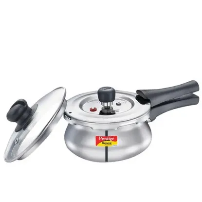 Picture of Prestige Deluxe Alpha Svachh Stainless Steel Spillage Control Handi Pressure Cooker 1.5ltr