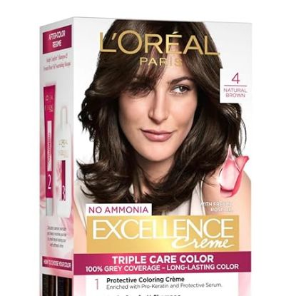 Picture of L'Oreal Paris Excellence Creme Hair Colour, Natural Brown (4) (72 ml + 100 g)