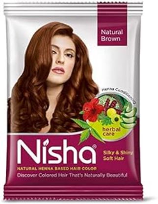 Picture of Nisha Natural Henna Based Color Hair Natural Brown 25gm