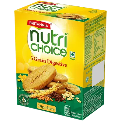 Picture of Britannia NutriChoice 5 Grain Digestive Biscuits - High Fibre 200 gm