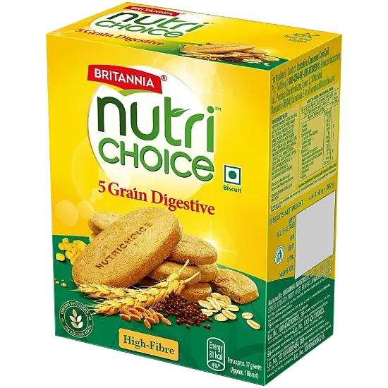 Picture of Britannia NutriChoice 5 Grain Digestive Biscuits - High Fibre 200 gm