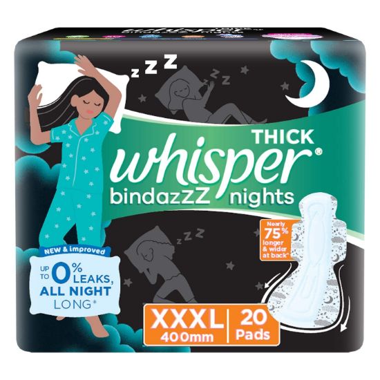 Picture of Whisper Bindazzz Nights Sanitary Pads  (XXXL) 20 pads