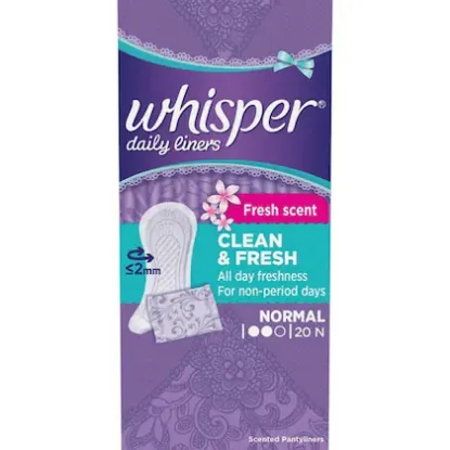 Picture of Whisper Clean & Fresh Daily Liners (Normal) 20 pads