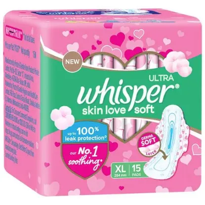 Picture of Whisper Ultra Skin Love Soft XL 15 Pads