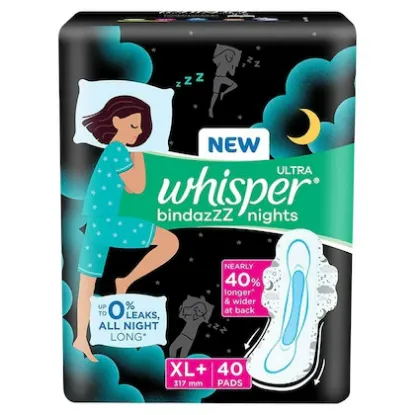 Picture of Whisper Bindazzz Nights XL+ Sanitary Pads 40 Pads