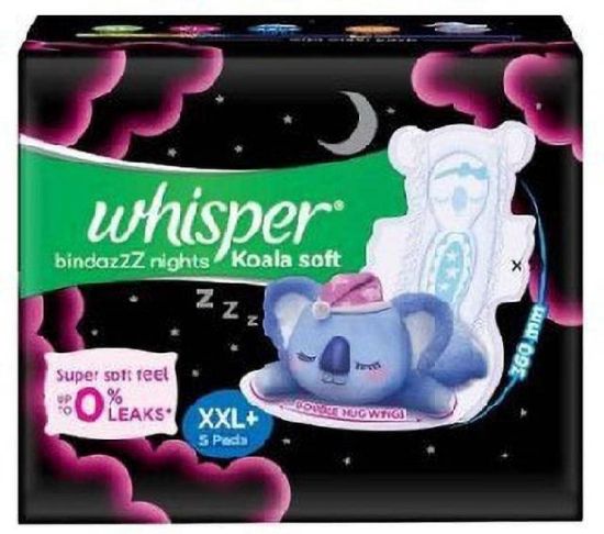 Picture of Whisper Bindazzz Nights Koala Soft Sanitary Pads XXL+5Pads