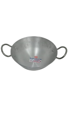 Picture of Pooja Pure Aluminium kadai for Cooking with Steel Handle  4no.Size