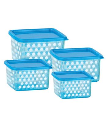 Picture of Joyo Fresia square Containers  4pcs Assorted color