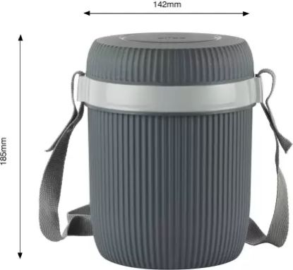 Picture of Cello Wow Tiffin With 3 Stainless Steel Containers (Grey) 3 Containers Lunch Box  275ml