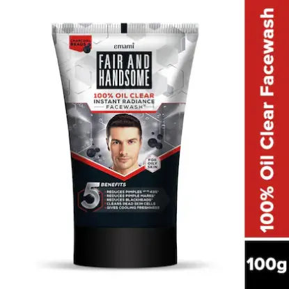Picture of Emami Fair and Handsome 100% Oil Clear Instant Radiance Face Wash 100gm