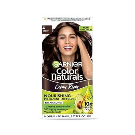 Picture of Garnier Color Naturals Creme Riche Ammonia Free Permanent Hair Color Brown (4) (70 ml + 60 gm)