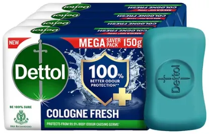 Picture of Dettol Cologne Fresh Bathing Soap 150gm ( Pack of 4 ) 