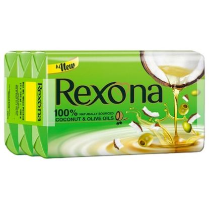 Picture of Rexona Coconut & Olive Oils Soap Bar 150gm (Pack of 3)