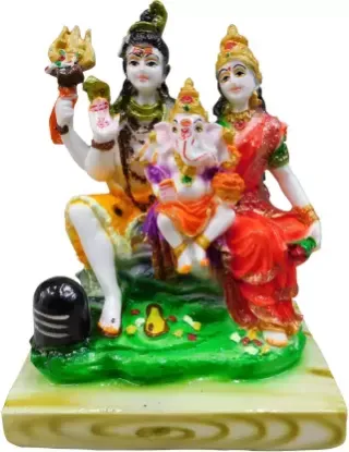 Picture of Shiv Parvati Ganesh God Fiber Murti No3