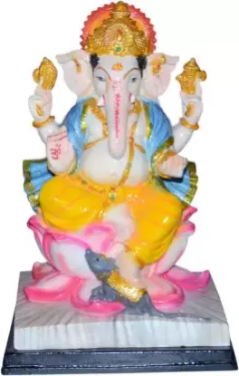 Picture of Ganesha Big Lotus Fiber Murti 