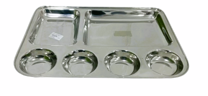 Picture of Stainless Steel 6 in 1 Compartment Plate Thali Bhojan Thali 1pc