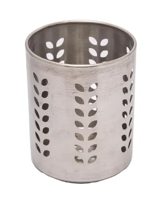Picture of Cutlery Holder, Leaf Punch Design, Silver, Stainless Steel