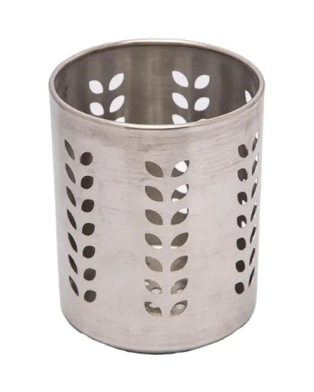 Picture of Cutlery Holder, Leaf Punch Design Silver Stainless Steel