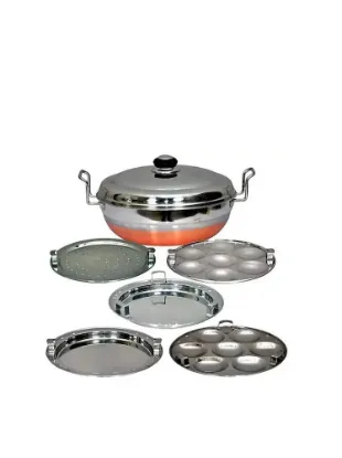 Picture of Kalash 5 in 1 Copper Bottom Multi kadai with Steel Lid