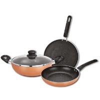 Picture of Bergner Copper Plus Induction Bottom Non Stick Cookware Set 4Pc Multicolor